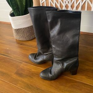 J Crew Black leather boots
